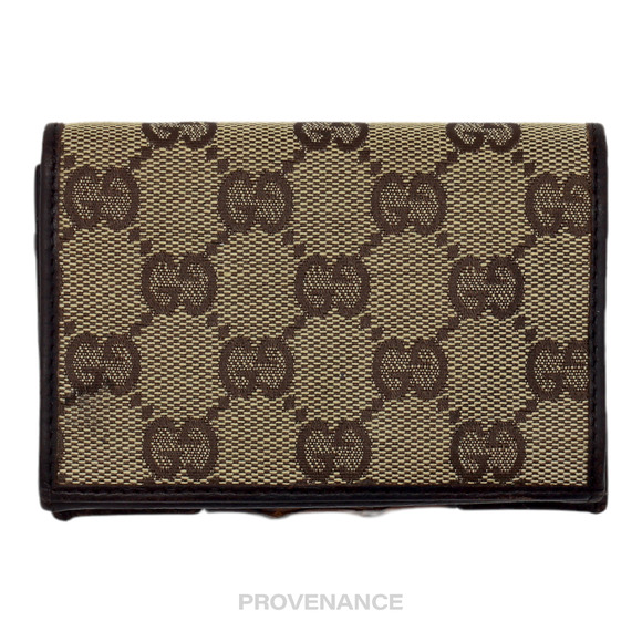 🔴 Gucci Bamboo Card Wallet - GG Canvas Brown - Picture 2 of 7